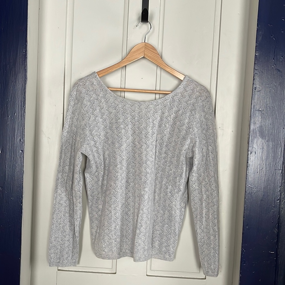 Garnet Hill Pointelle Cashmere cardigan